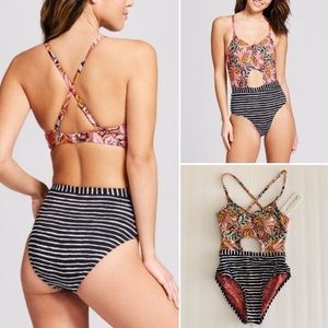 Social Angel Cut Out One Piece Swimsuit